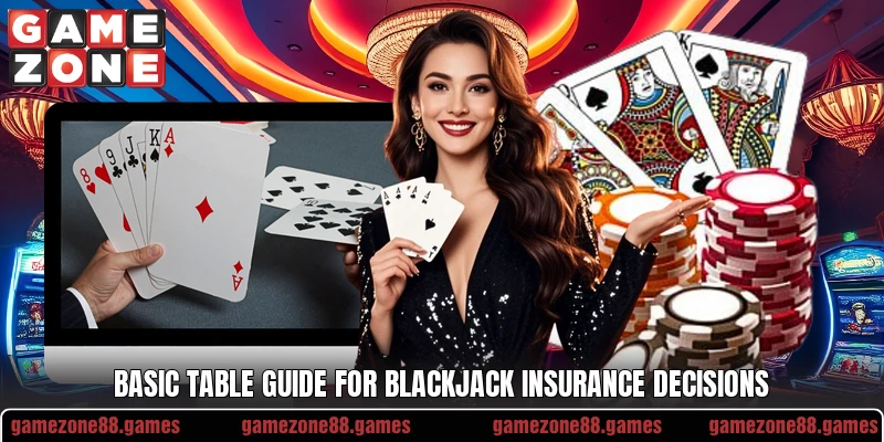 Basic table guide for blackjack insurance decisions Basic table guide for blackjack insurance decisions
