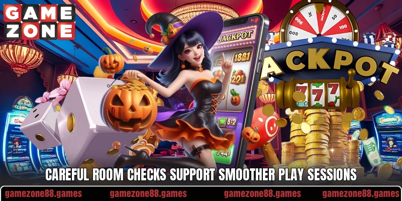 Careful room checks support smoother play sessions Careful room checks support smoother play sessions