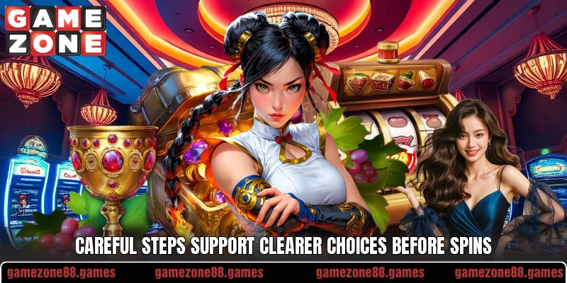 Careful steps support clearer choices before spins Careful steps support clearer choices before spins