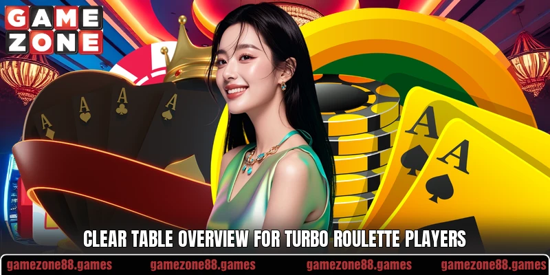 Clear table overview for Turbo Roulette players