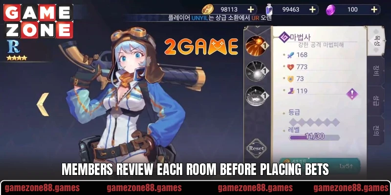 Members review each room before placing bets Members review each room before placing bets