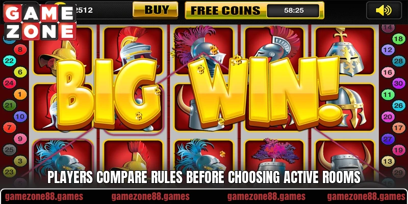 Players compare rules before choosing active rooms Players compare rules before choosing active rooms