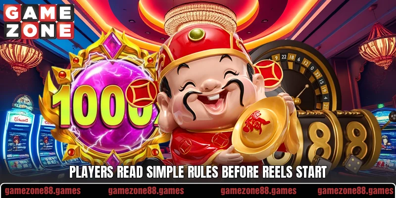 Players read simple rules before reels start Players read simple rules before reels start