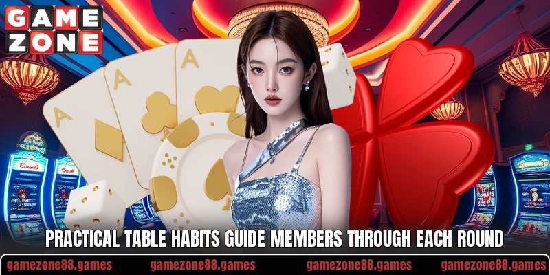 Practical table habits guide members through each round