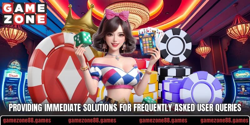 Providing immediate solutions for frequently asked user queries