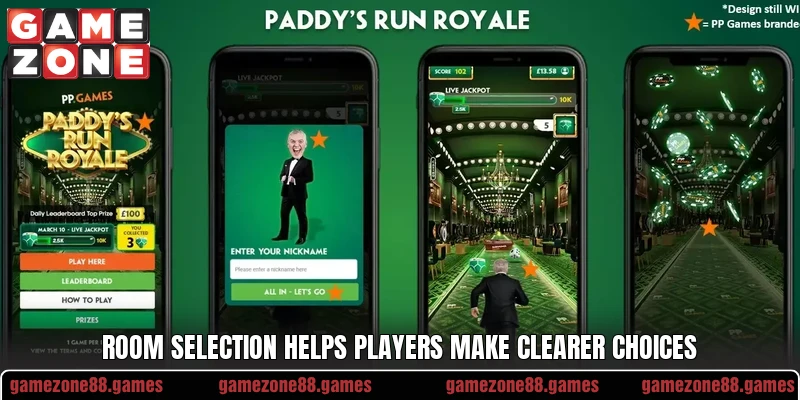 Room selection helps players make clearer choices Room selection helps players make clearer choices