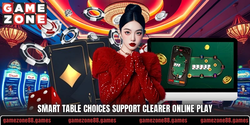 Smart table choices support clearer online play Smart table choices support clearer online play